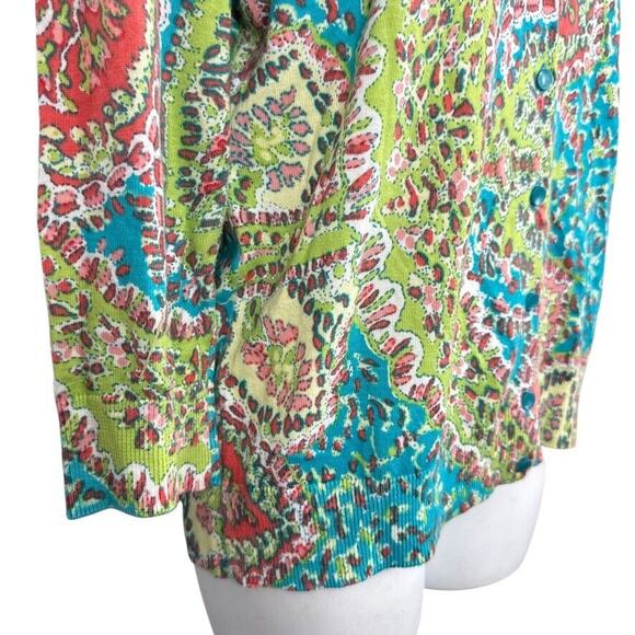 Talbots Petite Womens Colorful Cardigan Sweater Cotton Blend Lightweight sz M P - Picture 2 of 16